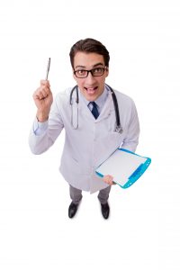 A doctor with a clipboard 