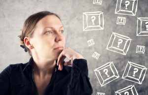 Business women with a pensive expression