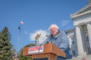 Bernie Sanders giving a speech