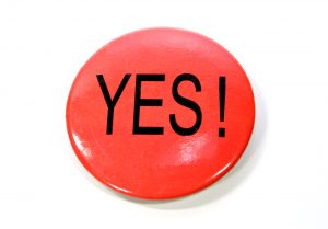 Red yes button