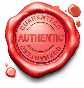 authentic guaranteed stamp