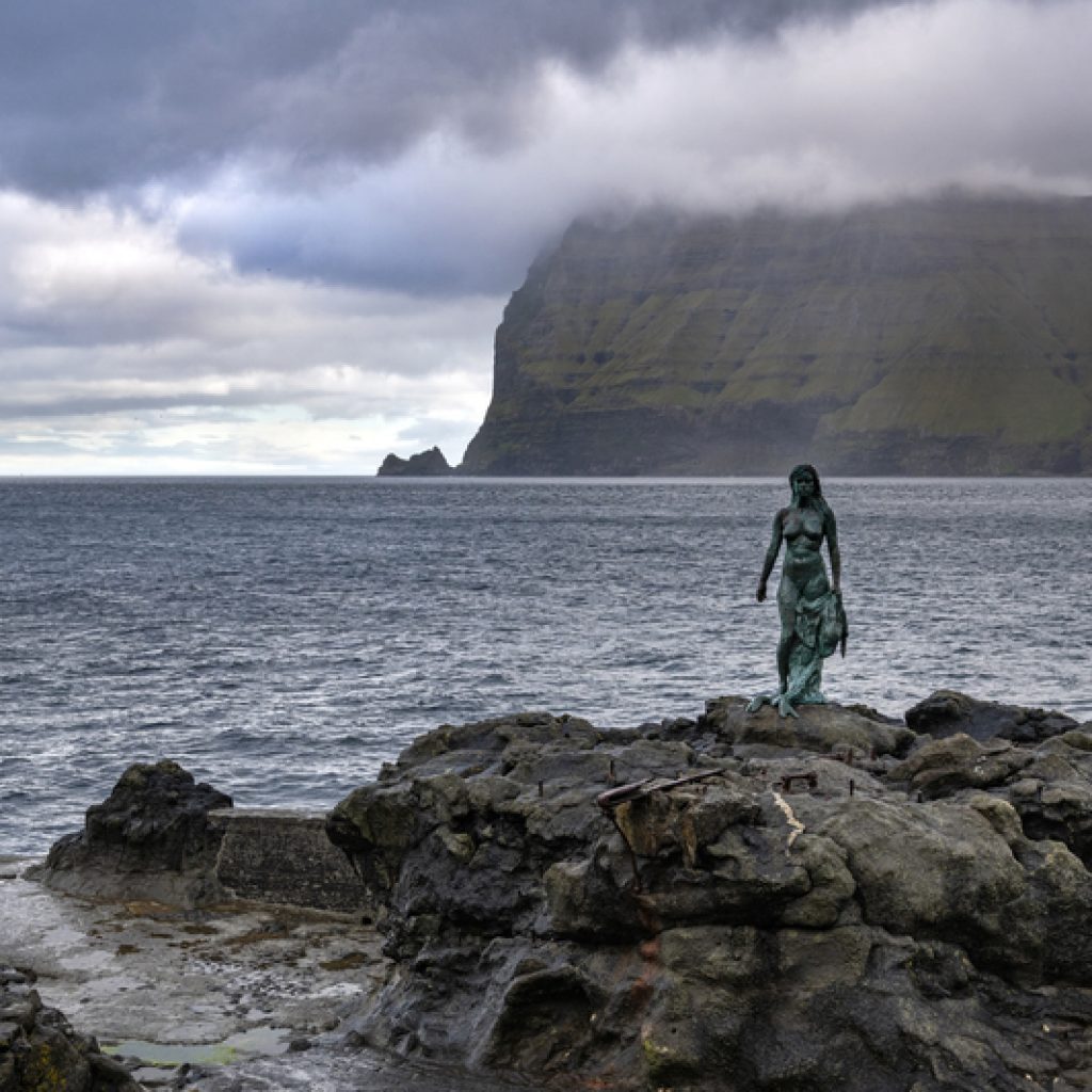 Statue of the seal women on Faroe Island